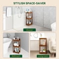 thumbnail image 5 of Beefurni Acacia Wood Shower Caddy, 3 Tier Freestanding Bathroom Storage Rack, Natural, 5 of 8