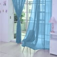thumbnail image 5 of PALIFEUR Sheer Curtains 78.8 Inches Long 2 Panels Set, Transparent Window Curtains for Living Room Bedroom, Rod Pocket Voile Curtain & Drapes, Wathet, 31.5" x 78.8", 5 of 5