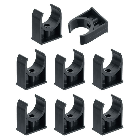 8Pack Water Pipe Clamps Clips, U-Shaped Holder Buckles for 32mm OD, Black