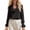 Black, variant on Women's Ruffle Trim V Neck Puff Long Sleeve Blouses Elastic Flared Cuff Crinkle Lightweight Tops Casual Boho Summer Drawstring Waist Shirts (White,XXL)