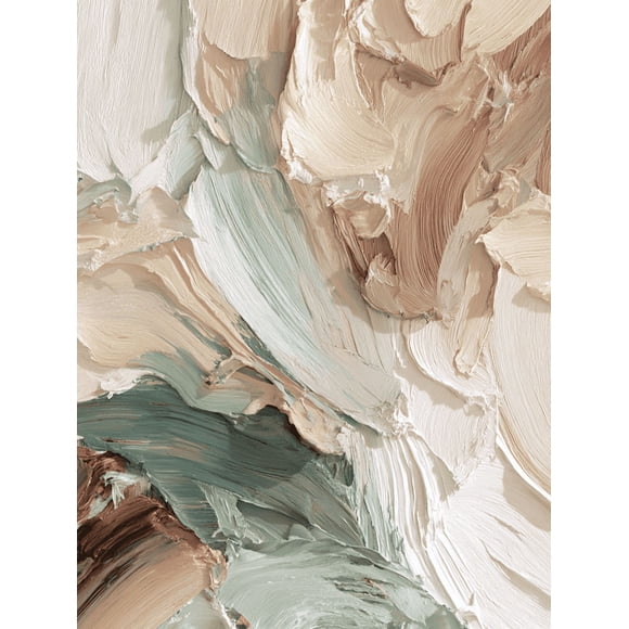 Qisvanset Textured Abstract Paint Canvas Wall Art Print 15.75x11.81 Inches