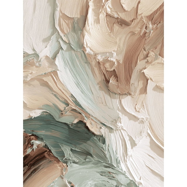 Qisvanset Textured Abstract Paint Canvas Wall Art Print 15.75x11.81 Inches