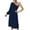 Navy, variant on Fesfesfes Women Dress Off Shoulder Solid Color Long Sleeve Elastic Waist Long Dress Plus Size $10