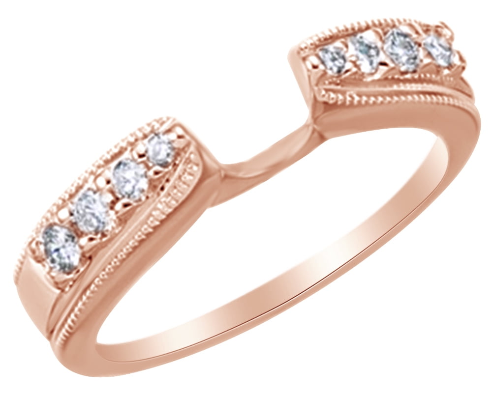 Jewel Zone US White Natural Diamond Wrap Style Enhancer Ring in 14k