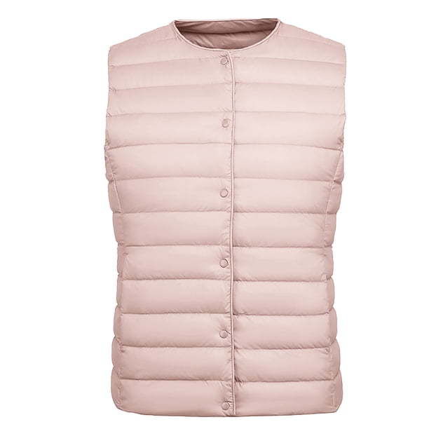 Chaquetas y abrigos casuales sin mangas y sin capucha Chaqueta ligera de plumón para mujer Chaleco de invierno corto ajustado de talla grande para mujer Abrigo con cremallera interna para mujer