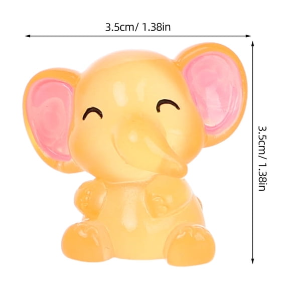Minkissy 24Pcs Glow in The Dark Resin Tiny Elephant Figurines for Succulent Planter and Fairy Garden Decor