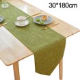 thumbnail image 2 of Camino de mesa de lino, caminos de mesa verdes, mantel de decoración del hogar limpiable para comedor, cocina, 180/210/240CM, 2 of 5