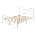 thumbnail image 3 of Home Design Nana Queen Metal Platform Bed with Slat Foundation and Rounded Corners, White, Easy assembly, 3 of 4