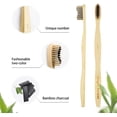 thumbnail image 2 of Bamboo Toothbrush Biodegradable Natural ECO Charcoal Toothbrush Soft Bristle (6 Pcs), 2 of 7