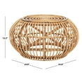 thumbnail image 3 of SAFAVIEH Jacynda Rustic Round Ottoman, Honey Brown Wash ( 24.8 in. W x 24.8 in. D x 12.2 in. H), 3 of 9