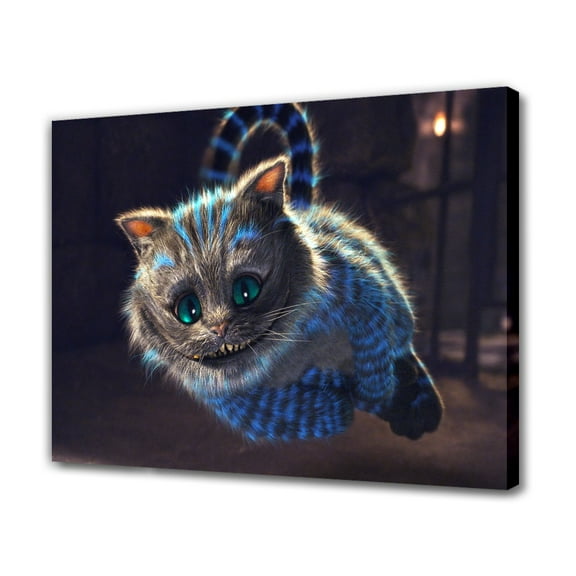 Cheshire Cat Canvas Poster Bedroom Decor Sports Landscape Office Room Decor Gift,Frame-style,08x12inch(20x30cm)