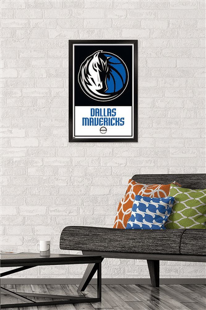 NBA Dallas Mavericks - Logo 21 Wall Poster, 14.725" x 22.375", Framed