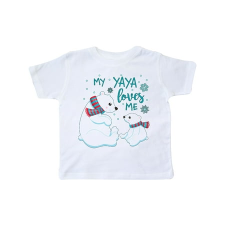 

Inktastic My Yaya Loves Me- cute polar bears Gift Toddler Boy or Toddler Girl T-Shirt