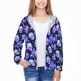 thumbnail image 3 of Pofeuu flower starry sky Skull Print Kids Active Zipper Sun Protection Jacket Boys Girls Hooded Cooling Shirt Pockets Fishing Running Outdoor-XX-Large, 3 of 7