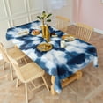 thumbnail image 3 of Blue White Tie Dye Mandala Pattern Rectangle Tablecloth 60"x120",Waterproof Polyester Rectangle Table Cloth, Wipeable Spillproof Polyester Tablecloth for Dining, Camping, Indoor and Outdoor, 3 of 6