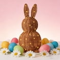 thumbnail image 4 of 13.8in Wicker Easter Bunny Light Up, Rattan Bunny Outdoor Woven Wicker, Rabbit Topiary Easter Porch Decor, Spring Decoration for Home Farmhouse Table Kitchen, 4 of 8