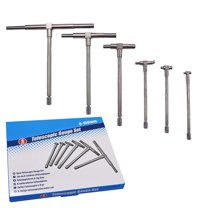 PET-U 6 Pcs Telescoping Gage Set 5/16" - 6" Range Precision T-Bore Hole Gauges Set