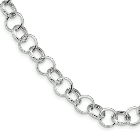 ICE CARATS 925 Sterling Silver Textured Link Bracelet 7.5 Inch Fancy Fine Jewelry Ideal Gifts For Women Gift Set From Heart