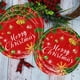 thumbnail image 1 of Decoraciones navideñas, adornos navideños, regalos navideños, paquete de 20 artículos para fiestas navideñas, vajilla desechable de papel, platos de papel rojos, vajilla de papel., 1 of 6