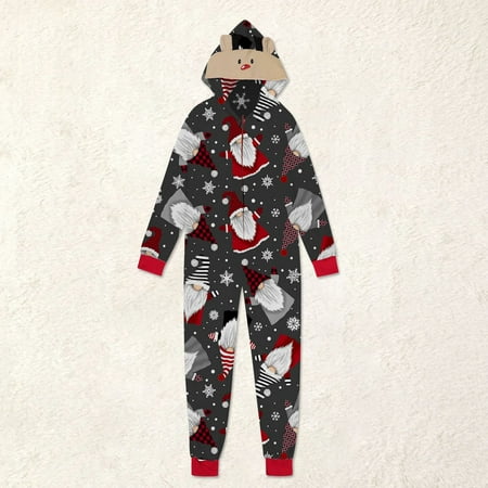 

Christmas Hooded Jumpsuit Pajamas Elk Loungewear Outfits Family Xmas Pjs Matching Sets