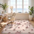 thumbnail image 3 of Design&I 2'x3' Washable Throw Rug Pink Delicate Vintage Bouquet Buds Airy Asymmetric Border Coquette for Hallway, Laundry Room, Low Profile Daily Traffic Ready Accent, 3 of 7