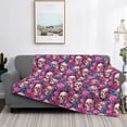 thumbnail image 2 of Honeii Skull rose blue flower print throw blanket, crafted from cozy cotton flannel, offers versatile home decor as a bedding suitable for all seasons.-40"x30", 2 of 6