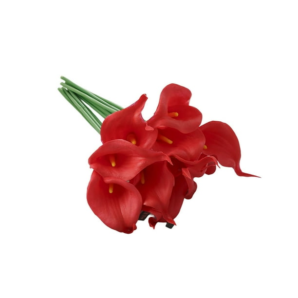Billuyoard 10 piezas PU flor falsa reemplazo decorativo hogar fiesta Hotel café casa flores artificiales decoración ornamento Decoración Rojo Billuyoard HA084201-02