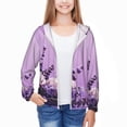 thumbnail image 3 of Xecao Lavender Roses Arrangement Print Fishing Shirts for teenager Long Sleeve UV Sun Protection Hoodie with Zipper Outdoor Hiking Shirts-Large, 3 of 7