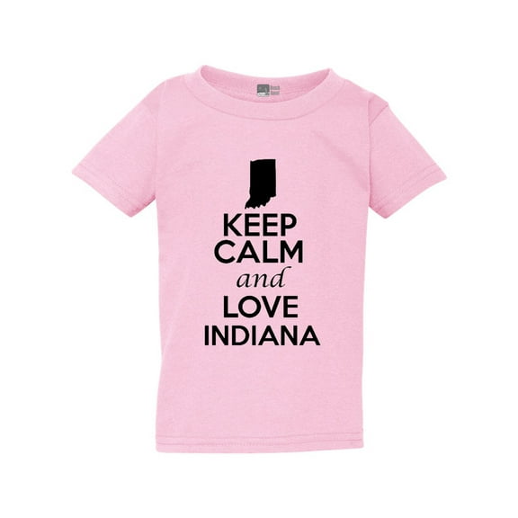 Keep Calm And Love Indiana Country Map Nation Patriotic Toddler Kids T-Shirt Tee