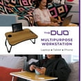 thumbnail image 2 of THE DUO Laptop Workstation for Bed and Sofa - Foldable Laptop Table, Portable Table for Bed, Lap Desk for Working, Reading, Eating - Walnut, 26 x 17.5 inches, 2 of 7