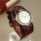 thumbnail image 5 of Reloj de piel de vaca auténtica, estilo vintage, romano, estilo informal, de cuarzo, creativo, para mujer (café claro)., 5 of 7