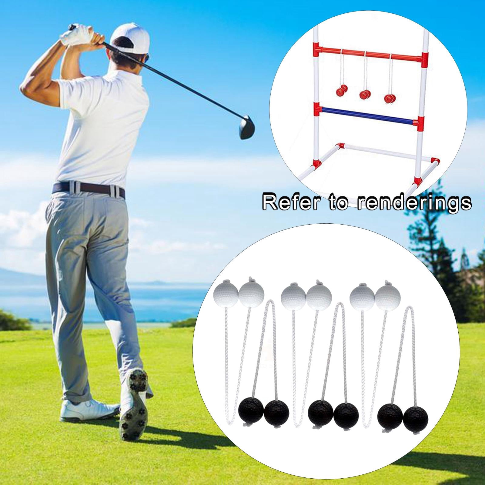 DimyFew 6 Pieces Ladder Ball for Kids Adults Family Outdoor Lawn Yard Beach Game Bola Strands Black and White
