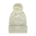 thumbnail image 2 of WITHMOONS Knitted Twisted Cable Bobble Pom Beanie Hat Slouchy AC5474 (White), 2 of 3