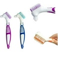 thumbnail image 3 of FrostHike 3 Pcs Denture Cleaning Brush Portable Cleaning Brush False Teeth Brushes for Denture Care Denture Cleaner with Multi-Layered Soft Bristles and Dual Angled (QIUTINGD-01), 3 of 5