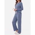 thumbnail image 3 of MOSHU Pajama Sets for Women Casual Two Piece Lounge Sets Soft Long Sleeve Tops and Long Pants Comfy Sleepwear fall Outfits, 3 of 11