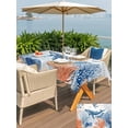 thumbnail image 5 of Outdoor Tablecloth with Umbrella Hole for Patio/Picnic/Party/Camping, Coastal Whale Waterproof Table Cloth Rectangle Table Cover Washable, Summer Nautical Ocean Coral Starfish (52"x 70"), 5 of 9