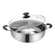thumbnail image 2 of Olla Dividida de Acero Inoxidable para Cocinar Dos Sabores Cazo para Sopa Recipiente con Doble Asa Utensilio para Shabu Shabu con Tapa Adecuado para Inducción Gas Reuniones Familiares 30 cm, 2 of 7