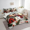 thumbnail image 3 of Feelyou Kawaii Cartoon Snowman Bedding Comforter Set 7pcs, Red Cabin Rustic Queen Bedding Sets, Merry Christmas Reversible Queen Sheet Sets, Microfiber Bedroom Decor, 3 of 7