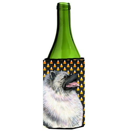 

Keeshond Candy Corn Halloween Portrait Wine bottle sleeve Hugger - 24 Oz.
