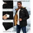 thumbnail image 5 of Sookity Men's Fashion Jackets Faux Fur Hooded Coats Trendy Winter Puffer Jacket Thick Fleece Lined Warm Coats Big and Tall Hooded Jackets with Pockets chaquetas hombre Black,L, 5 of 5