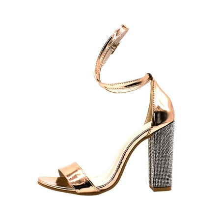 

Wmkox8yii Women s Sexy Patent Leather Golden Strappy Buckle Rhinestone High Heel Sandals