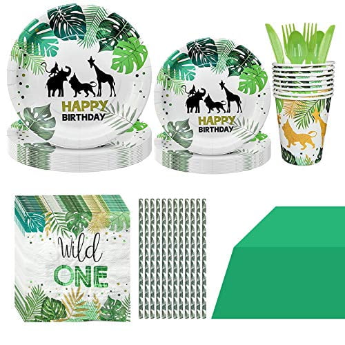 91PCS Wild One Birthday Decorations, Wild One Party Supplies Tableware