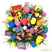 Pre-filled CANDY and SURPRISE Toy Easter Eggs Plastic hinge 48ct