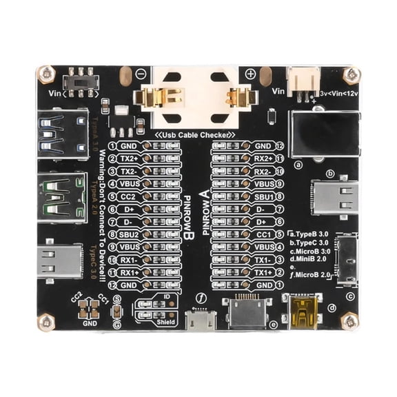 USB Tester Board Diagnostic Tool Multiple Interfaces For Type B Type C 3.2 MicroB Cables