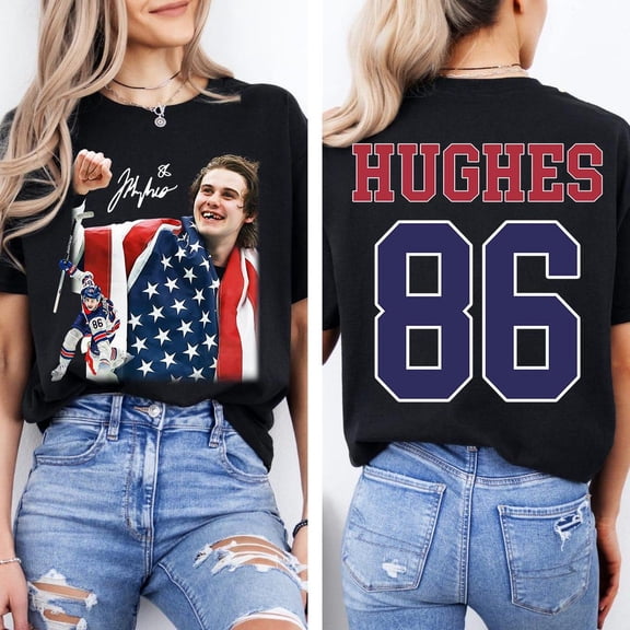 Vintage Jack Hughes 86 Shirt – USA Men’s Hockey Olympic Hero Graphic Tee, Winter Sports Champion Fan Gift