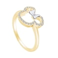 thumbnail image 2 of AFFY 1/6 Carat Round White Natural Diamond Two Tone Minnie Mouse Promise Ring 10k Solid Yellow Gold (I-J Color, I2-I3 Clarity, 0.16 Cttw) Ring Size-10.5, 2 of 2