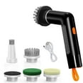 thumbnail image 2 of Electric Spin Scrubber, 3000 mAh Cordless Power Scrubber with 6 Replaceable Heads, Dual Speed Lightweight Handheld Scrubber for Cleaning Stove, Bowl,Sink, Corner, Tile, Grout (Black), 2 of 8