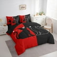 thumbnail image 3 of jejeloiu Black Cat Kitten 7-Piece Twin Bedding Sets,Happy Valentine'S Day Bedding Comforter Set,Western Valentine Gifts Sheet Sets For Men Women,Microfiber Bedroom Decor Reversible, 3 of 8