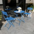 3Piece Patio Bistro Set Outdoor Furniture Set Folding Bistro Table and