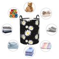 thumbnail image 4 of Fotbe Daisies Flowers Cesto de Ropa con Asas, Cesto Impermeable de Gran Capacidad, Bolsa de Lavado para Dormitorio, Cesto de Ropa con Ruedas y Asas-Small, 4 of 6